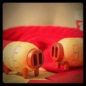 Creative Wooden Lucky Pig With Calendar